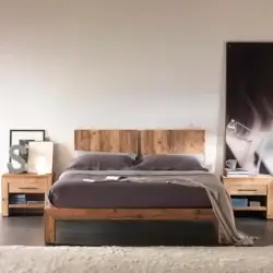 LETTO TESTATA IN LEGNO +COMODINO ART. S1110 + ART. S1105